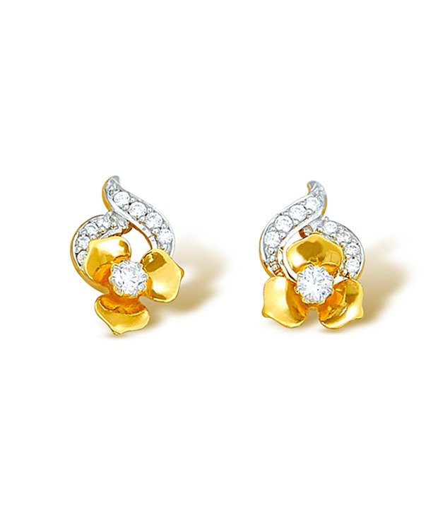 diamond gold ear stud