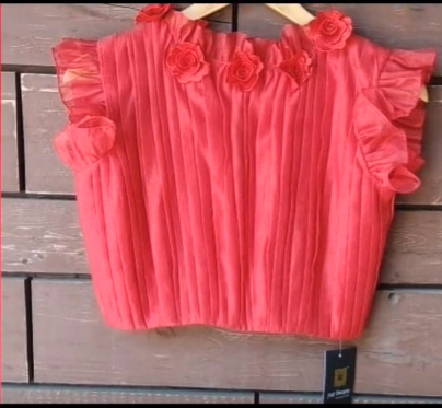 peach trendy blouse design