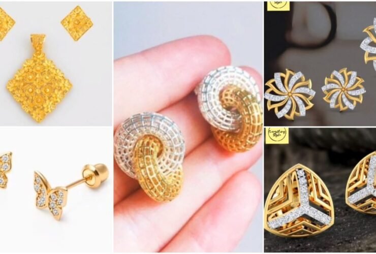 Beautiful Gold Stud and Earring Designs