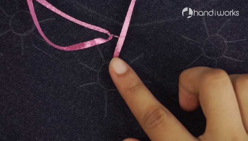 sewing from the center of flower