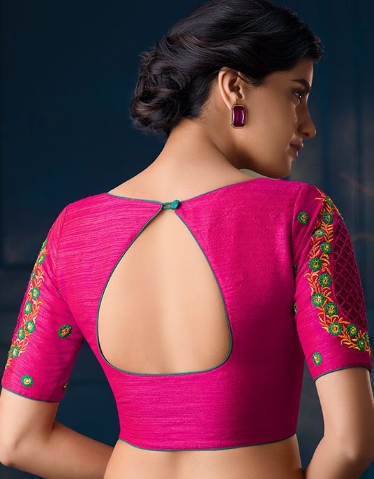 pink blouse with veriety back design