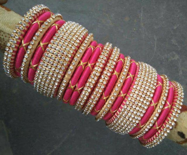 Silk Thread and stone Bangles