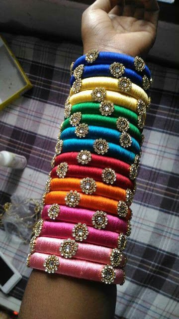 multi color Silk Thread Bangles