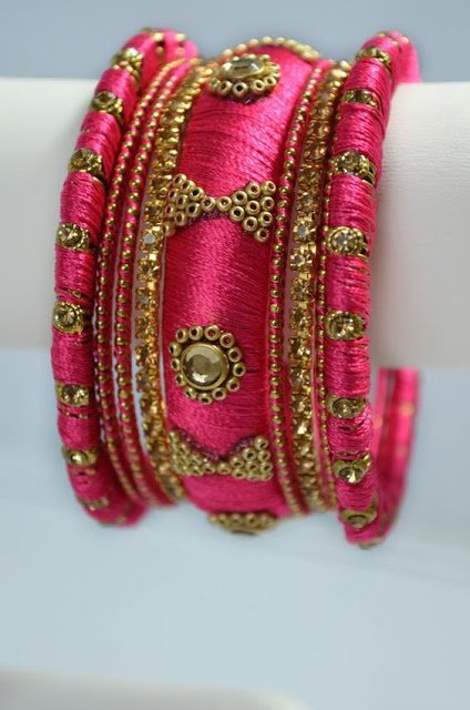 rose Silk Thread Bangles