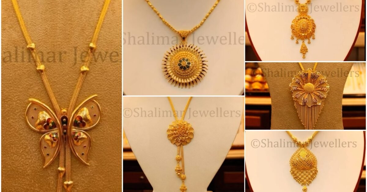 Gold Pendant Designs with Long and 