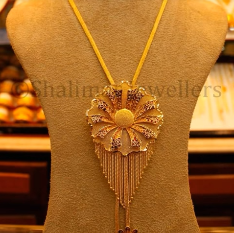 Gold Pendant Designs with Long and Short Chains1