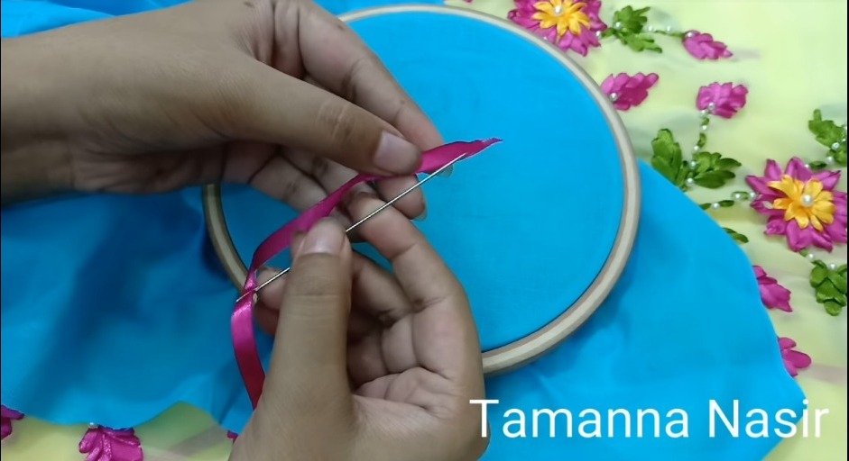 using pink sattin ribbon