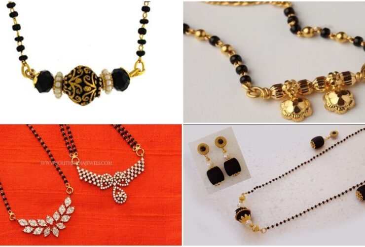 Latest Black Beads Work Mangalsutra Designs