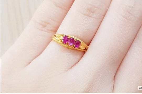 purple stone ring design