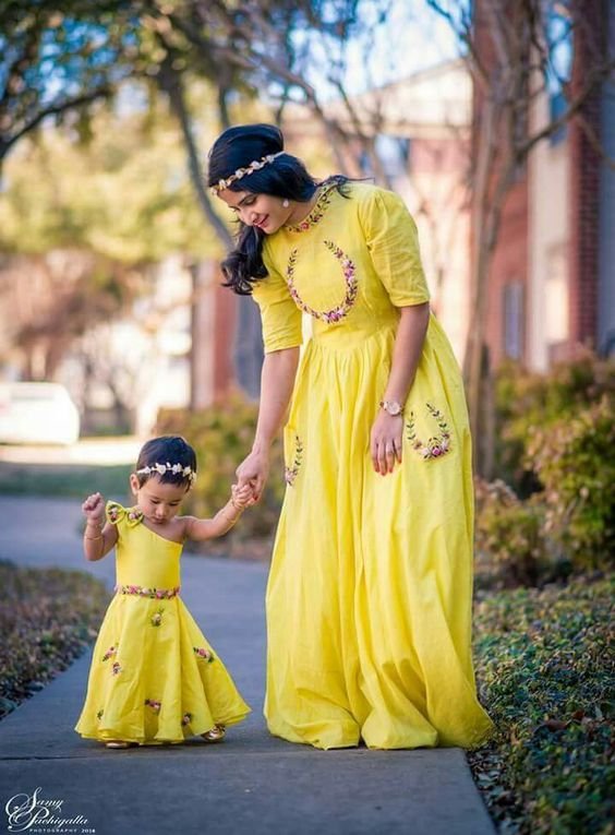 simple yellow gown