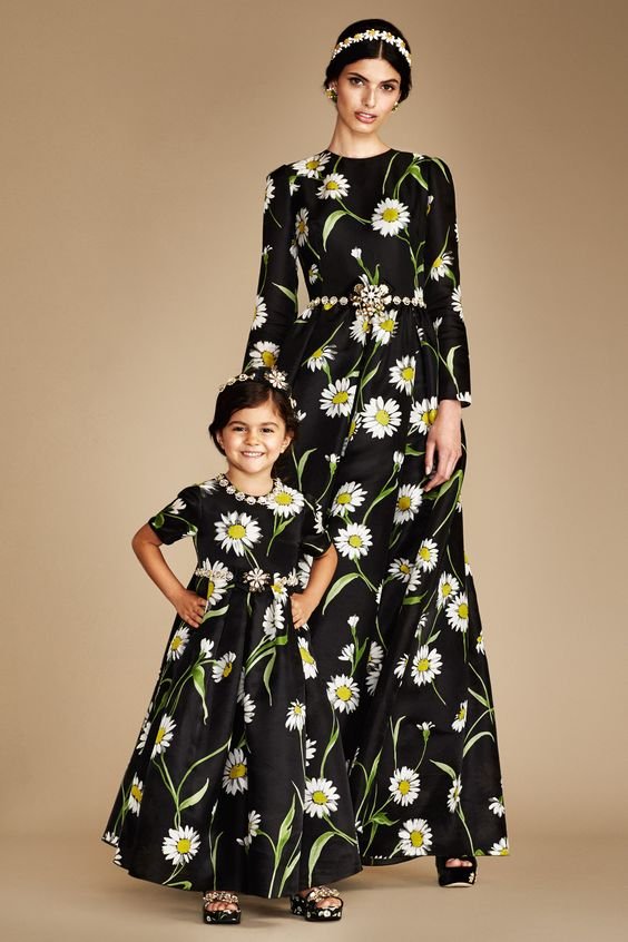 black floral print gown