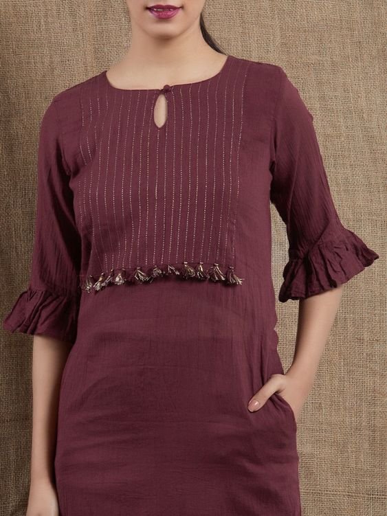 grape color kurti design