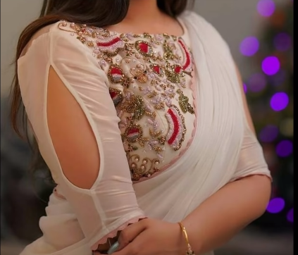 white blouse with elegant design