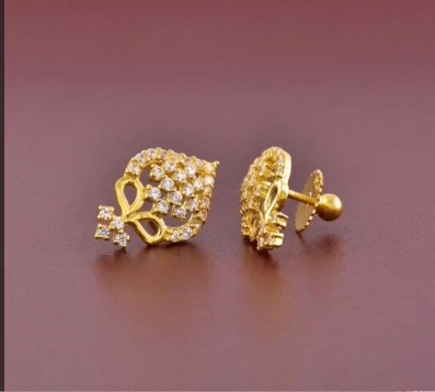 Top Stunning Light Weight Gold Stud Earrings1