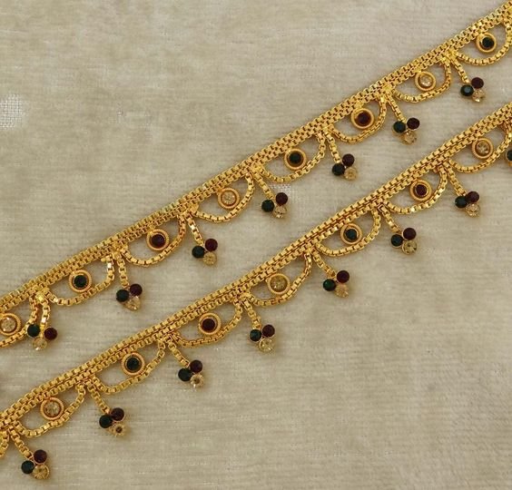 Bridal Gold Anklet Designs12