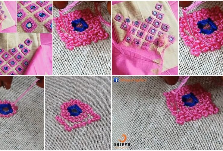 Embroidery Designs on Kurti-French Knot