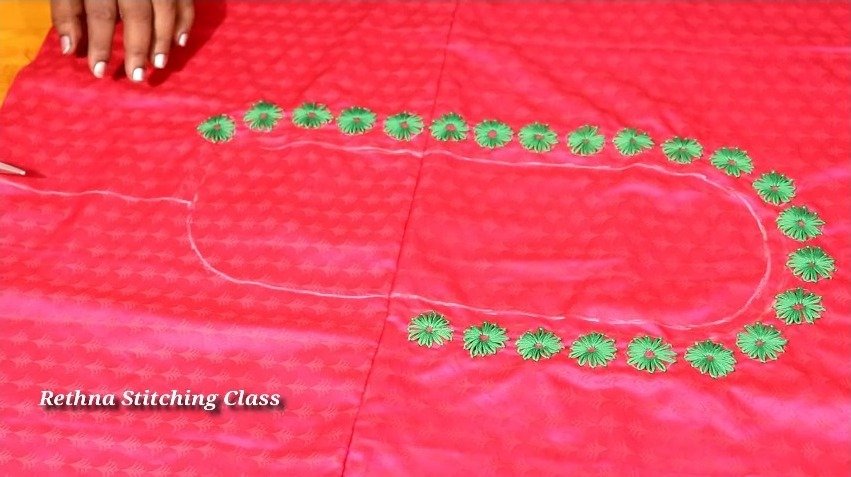 Hand Embroidery Neck Design for Silk Saree Blouse11