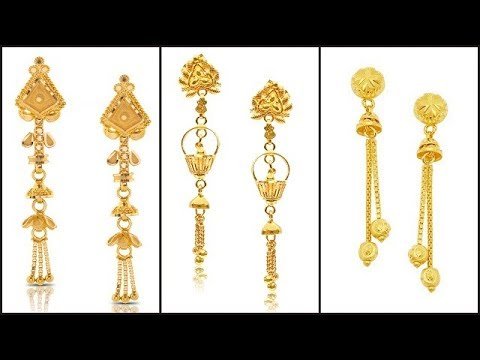 Light Weight Gold Dangling Earrings Designs6