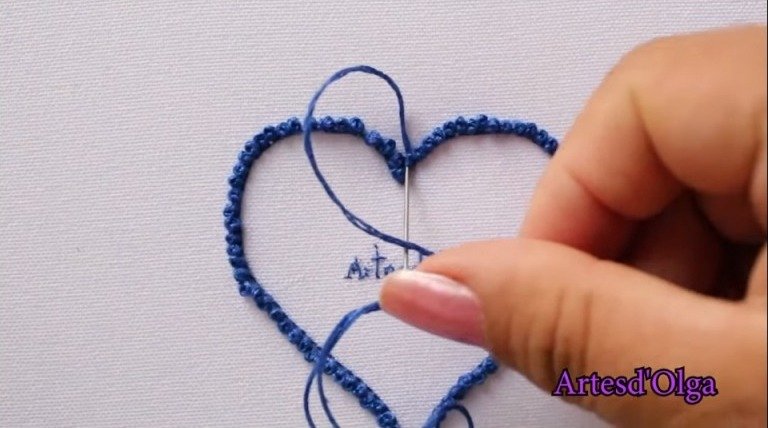 Hand Embroidery French Knot Heart13