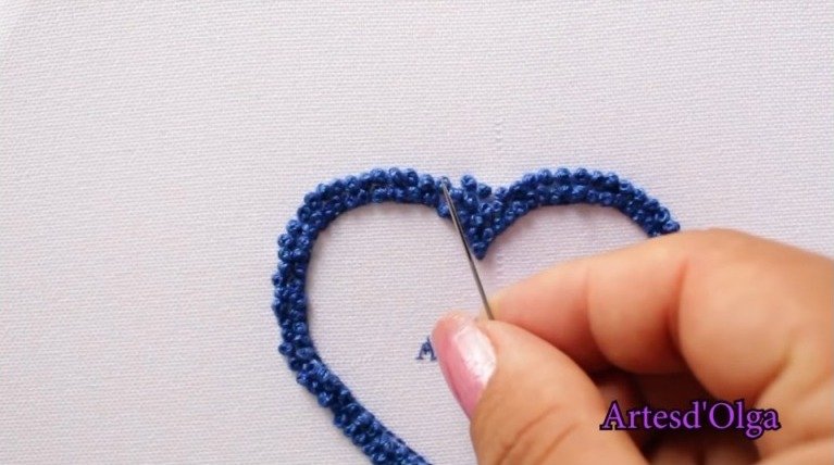 Hand Embroidery French Knot Heart14