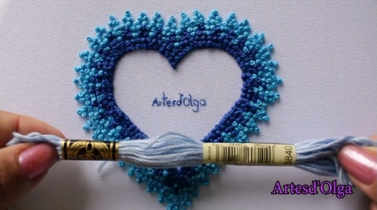 Hand Embroidery French Knot Heart17