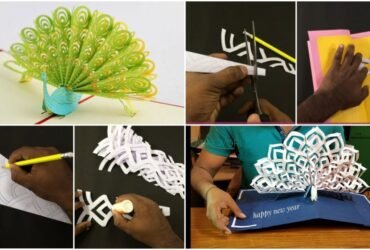 How to Make New Year Peacock Pop up Card