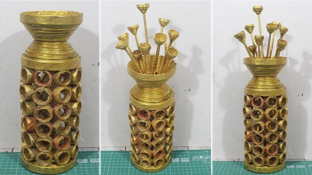 How to make Flower Vase with Newspaper 1