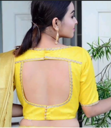 Top 10 Trending Yellow Blouse Designs for Traditional Look 10