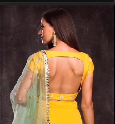 Top 10 Trending Yellow Blouse Designs for Traditional Look 6