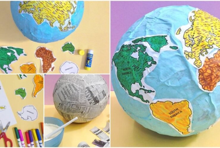 How to Make Globe of Paper Mache for School Project
