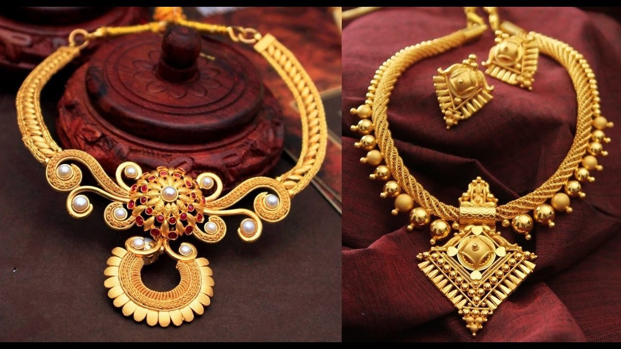 Traditional South Indian Necklace Designs in Gold12