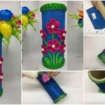 How to make Flower Vase with Glitter Paper t1