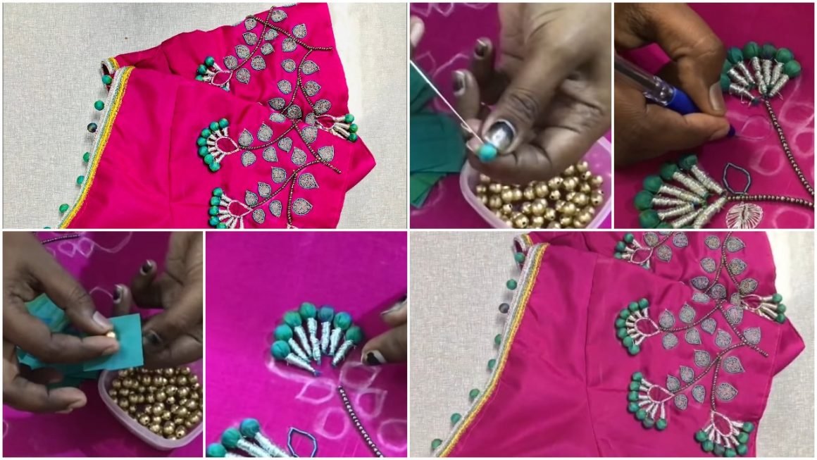 Potli Flower Embroidery for Blouse t1