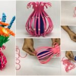 Make a Flower vase with Paper at Home t1