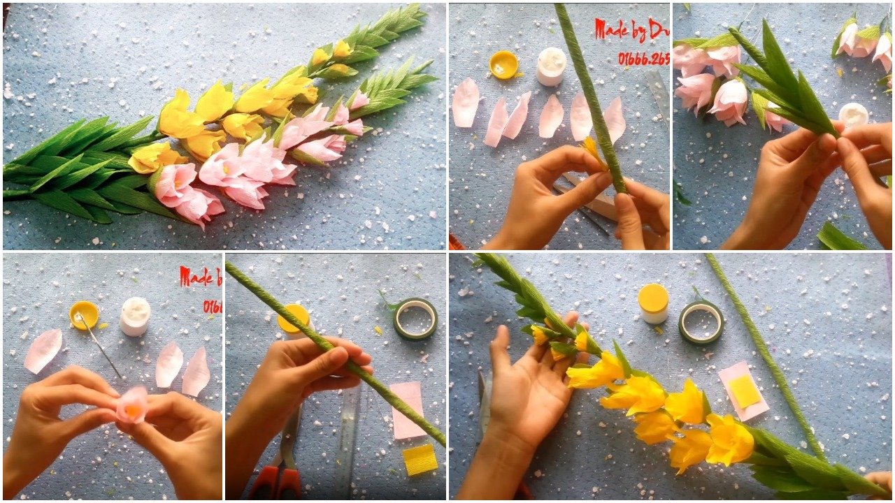 How to make Gladiolus Paper Flowers t1