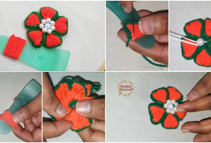 How to make Flower Embroidery Trick with Spatula t1