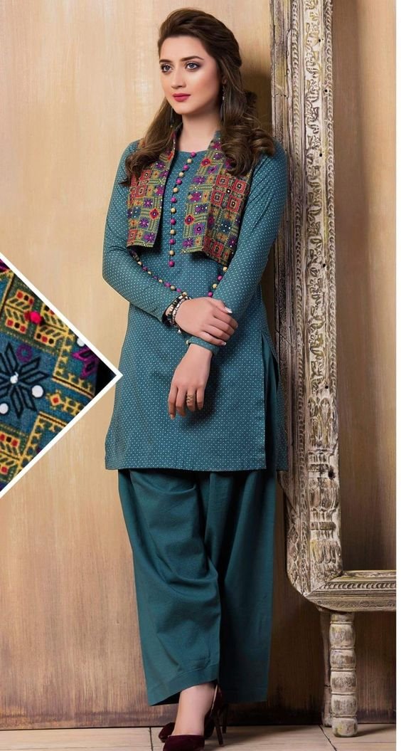 Latest Kurti with Jackets Design 1