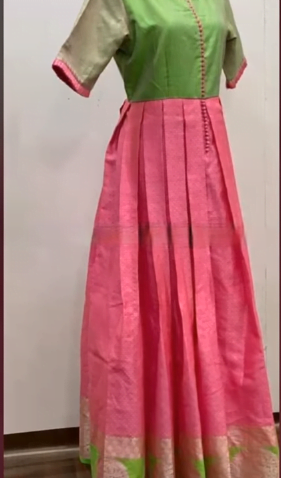 Convert Old Sari into Anarkali Dress Ideas 12