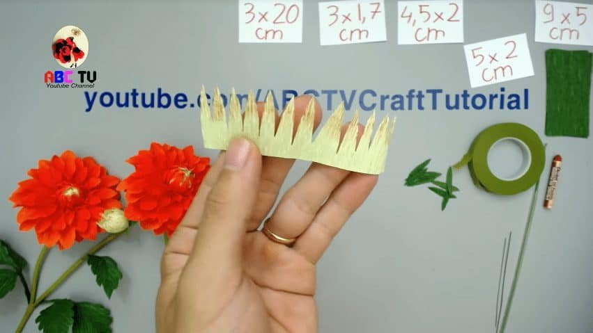 How to make Dahlia Paper Flower from Crepe Paper 15