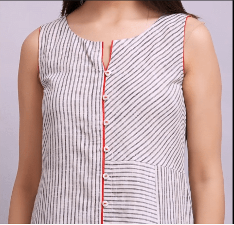 Pretty Button Neck Designs for Kurtis 18