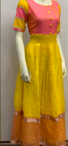Convert Old Sari into Anarkali Dress Ideas 19