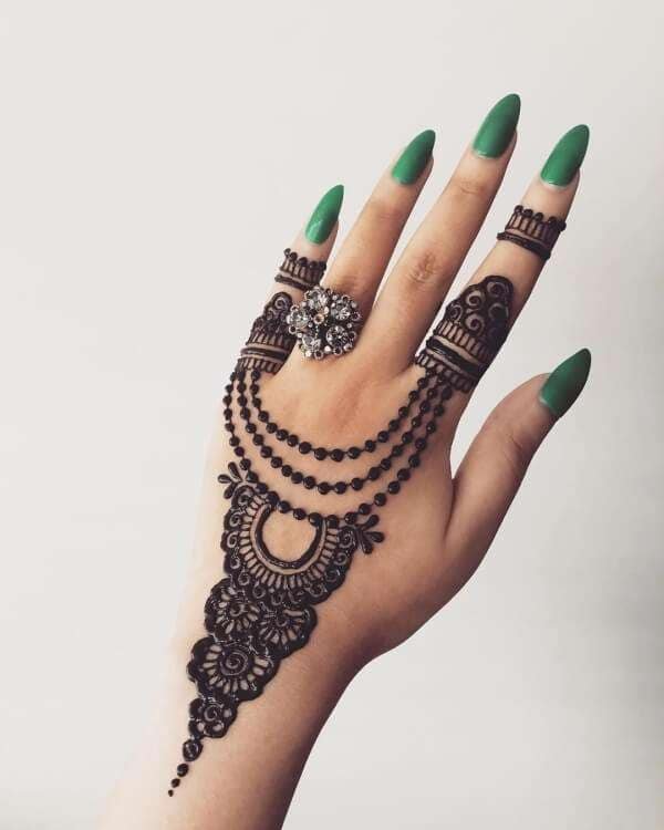 Jewelry Mehndi Designs for Hand 2