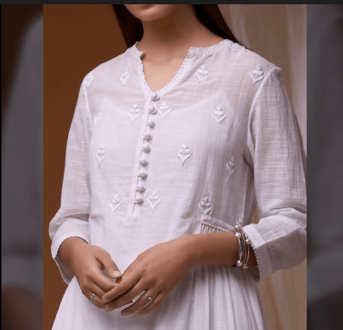 Pretty Button Neck Designs for Kurtis 3