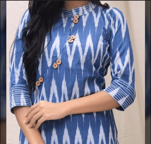 Pretty Button Neck Designs for Kurtis 4