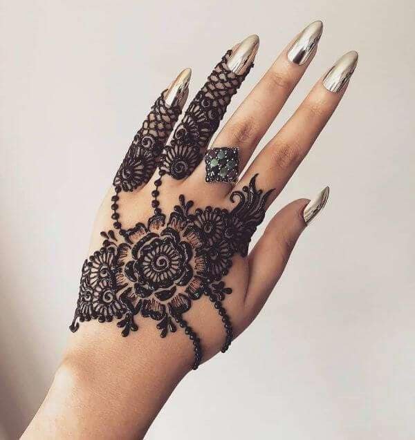 Jewelry Mehndi Designs for Hand 7