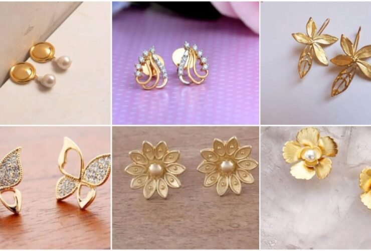 Simple daily Wear Gold Earring Design t1