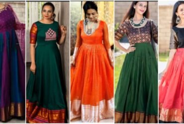 Convert Old Sari into Anarkali Dress Ideas t1