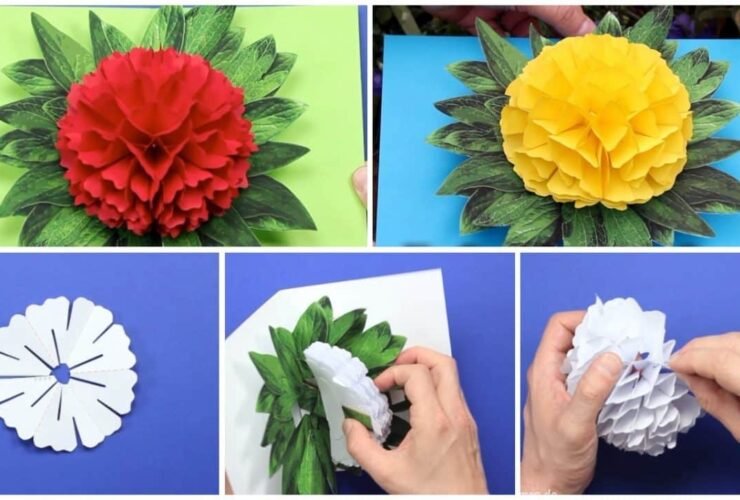 How to make flower pop up card t1