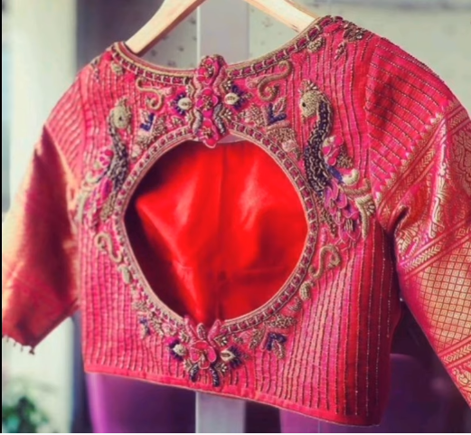 Deep Pink Blouse Design New Model 1