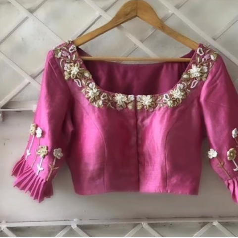 Deep Pink Blouse Design New Model 11